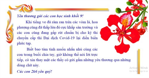 Yêu thương gửi các con học sinh khối 9 - Chia tay 2K6